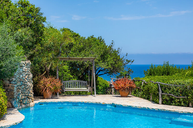 Meerblick und Pool der Finca Mar y Monte bei Arta